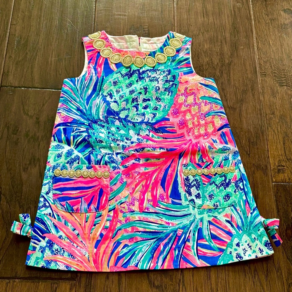 Lilly Pulitzer Gypset Paradise Pineapple Girls Shift Dress LIKE NEW!